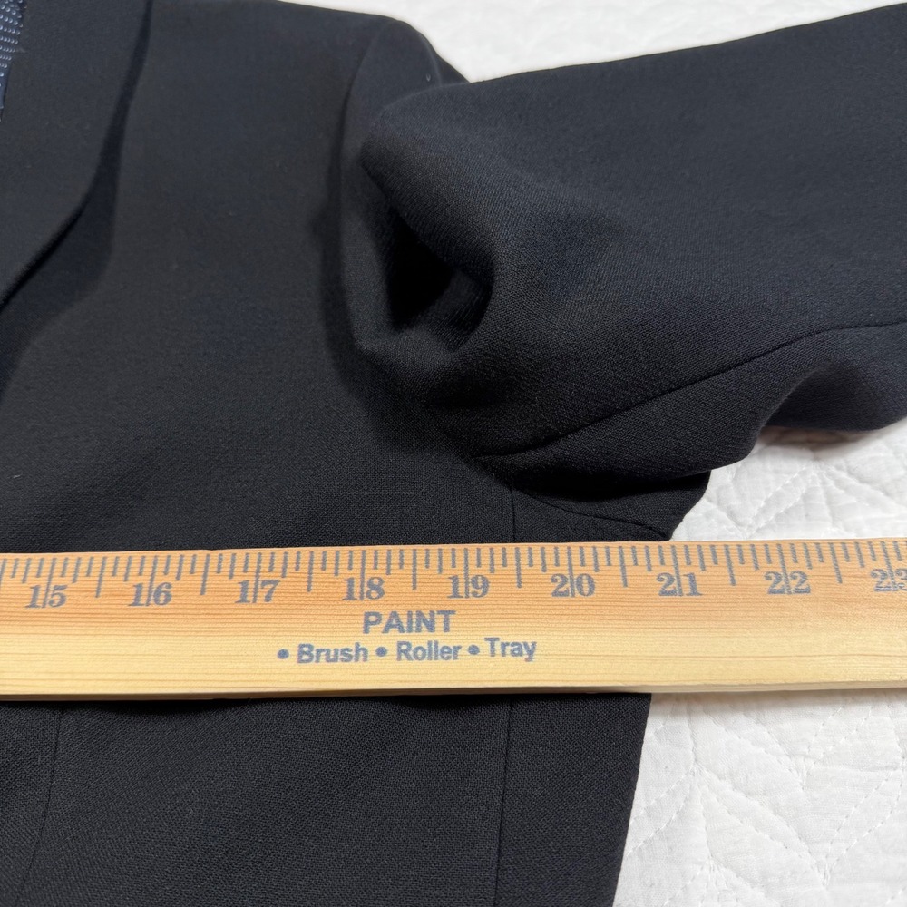 J. Crew Black Blazer Women's Size 14 Shawl Collar Single Button Wool Blend - Picture 8 of 11